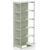 Металевий стелаж для алкоголю 2235х1000х500 мм, 6 полиць, кремовий RAL 9001, порошкове фарбування, для магазинів та харчової промисловості