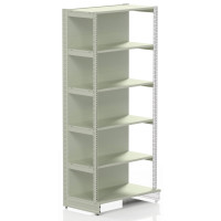 Металевий стелаж для алкоголю 2235x1250x500 мм, 6 полиць, кремовий RAL 9001, порошкове покриття, Україна, для магазину та складу