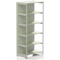 Металлический стеллаж с передней ногой Modern Expo 2235х1250х500 мм, 5 полок, кремовый, для склада и торгового зала