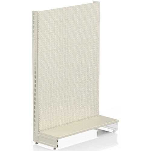 Торговий стелаж перфорований 1473х1000х300 мм, Modern Expo, 1 полиця, металевий, під гачки, кремовий