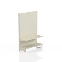 Торговий стелаж перфорований 1473х1000х300 мм, Modern Expo, 2 полиці, металевий, з гачками, кремовий