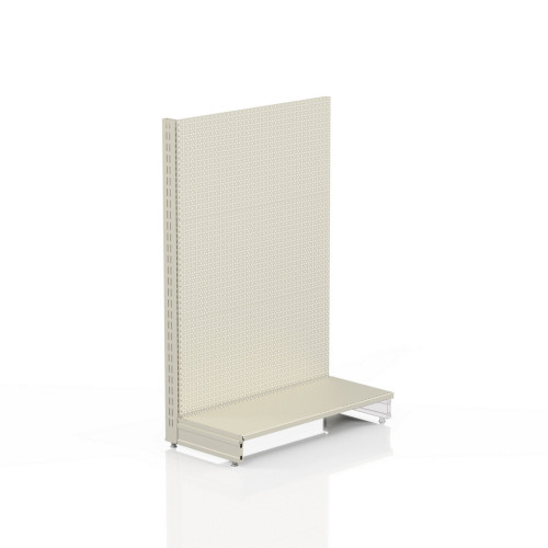 Торговий стелаж перфорований 1473х1000х400 мм, Modern Expo, 1 полиця, металевий, під гачки, кремовий