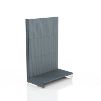 Торговий стелаж перфорований 1473х1000х500 мм, Modern Expo, 1 полиця, металевий, під гачки, антрацит