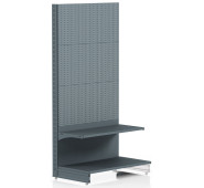 Торговий стелаж перфорований 1930х1000х500 мм, Modern Expo, 2 полиці, металевий, під гачки, антрацит