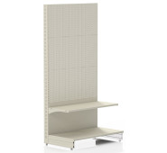 Перфорований металевий стелаж 1930х1000х500 мм, 2 полиці, кремовий RAL 9001, для складу та магазину, Україна