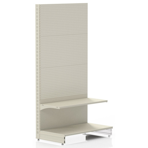 Перфорований металевий стелаж 1930х1000х500 мм, 2 полиці, кремовий RAL 9001, для складу та магазину, Україна