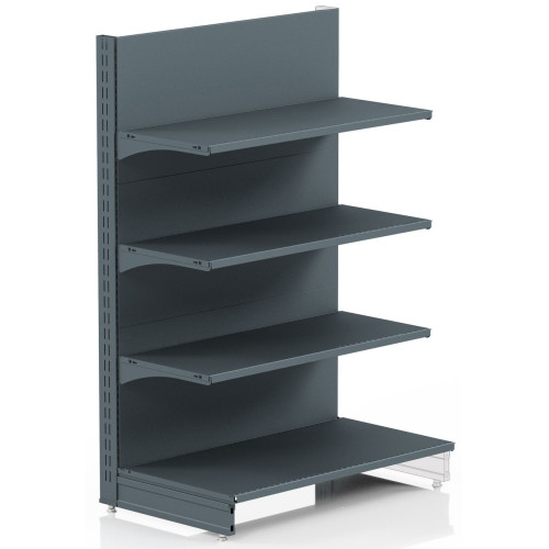 Торговий стелаж для магазину 1473х665х400 мм, Modern Expo, 4 полиці, металевий, пристінний, антрацит