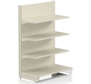 Універсальний пристінний металевий стелаж 2235x665x500 мм, 6 полиць, кремовий, порошкове фарбування, для складу та магазину, Україна