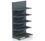 Торговий стелаж для магазину 1930х1000х500 мм, Modern Expo, 5 полиць, металевий, пристінний, антрацит