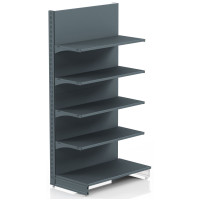Торговий стелаж для магазину 1930х1000х500 мм, Modern Expo, 5 полиць, металевий, пристінний, антрацит