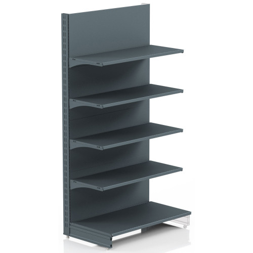 Торговий стелаж для магазину 1930х1000х500 мм, Modern Expo, 5 полиць, металевий, пристінний, антрацит