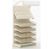 Стелаж з рекламною панеллю Modern Expo 2235х1000х500 мм, кремовий, пристінний, металевий, для магазину та супермаркету