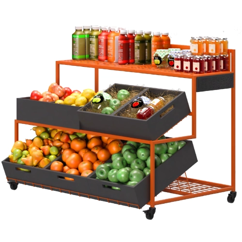 Металевий стелаж для овочів GREORA-Advanced Modern Expo 1250х820х950 мм, навантаження 300 кг, Україна — для магазинів та супермаркетів