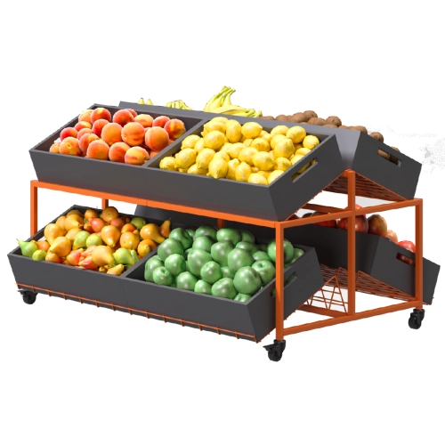 Стіл для овочів металевий GREORA-Plateau-Extra Modern Expo 1250х820х410 мм, навантаження 300 кг, для викладки та зберігання овочів