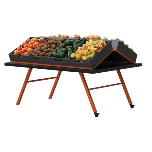 Металевий стіл для овочів GREORA-Trapez-L Modern Expo 1750х1350х700 мм, навантаження 300 кг, для кухні та харчової промисловості, Україна