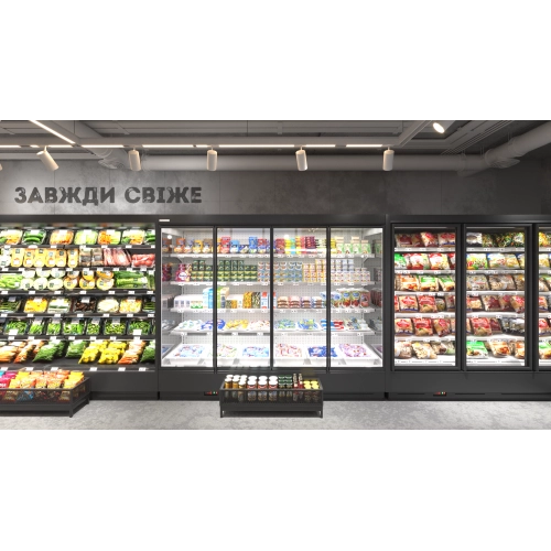 Холодильная витрина регал Cooles Deck 2075х1250х850 мм, Modern Expo, среднетемпературная с распашными дверями, выносной агрегат